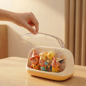 Cartoon Star Character Tissue Box With Figurine <b>Display</b> <b>Case</b> Yellow Color Desktop Organizer For Bedroom Living Room - Product Image 3
