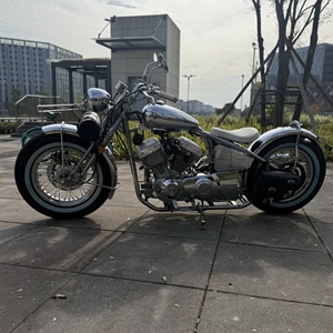 Moto Bobber V-Twin 250cc d'<span class=keywords><strong>occasion</strong></span> de haute qualité, <span class=keywords><strong>Chopper</strong></span> Hardtail personnalisé, Moto à essence d'<span class=keywords><strong>occasion</strong></span> avec pneus à flancs blancs, Certifiée CE - Product Image 5