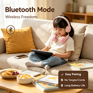 หูฟังบลูทูธตัดเสียงรบกวนสำหรับเด็ก BuddyPhones ลดราคาพิเศษ หูฟังสเตอริโอไร้สาย แบตเตอรี่ใช้งานได้นาน เหมาะสำหรับการเดินทาง การเรียน และการเล่นเกม - Product Image 4