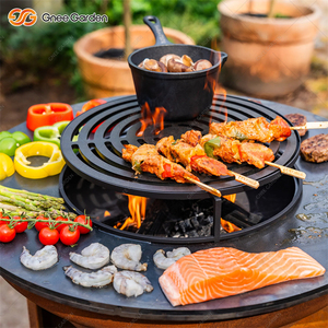 Parrilla Multifuncional Moderna de Acero Corten con Recubrimiento en Polvo, Certificación CE, para Exteriores, con Leña para Asar - Product Image 5