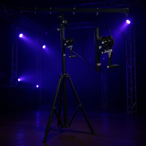Soporte de luces DJ LS 110 CRANK D0100X30WGJ de alta resistencia con manivela, altura ajustable y sistema de truss de iluminación de escenario con barra en T - Product Image 2