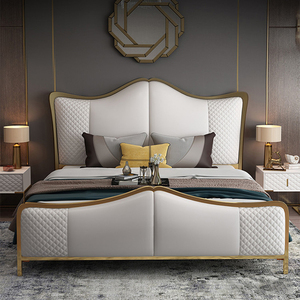 2025 nouveau Design moderne en bois King Size <span class=keywords><strong>chambre</strong></span> à <span class=keywords><strong>coucher</strong></span> Double complet cadre en bois maison de luxe Mdf <span class=keywords><strong>chambre</strong></span> ensemble de meubles - Product Image 2