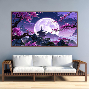 Grand kit d'art de peinture diamantée avec un <span class=keywords><strong>paysage</strong></span> nocturne, peinture diamantée 5D idéale pour la décoration murale et la décoration intérieure - Product Image 2