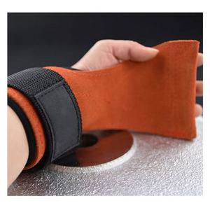 Protège-mains unisexe en cuir de vachette noir pour entraînement de force et levage, protection professionnelle avec boucle auto-agrippante – Vente chaude - Product Image 3