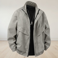 Vestes pour hommes avec logo personnalisé en usine, vestes décontractées amples de style streetwear, vestes d'hiver coupe-vent à col montant pour hommes en gros