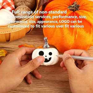 Ensemble de 12 citrouilles en velours à carreaux pour <span class=keywords><strong>Halloween</strong></span> 2026 – Décoration de Noël et de Thanksgiving - Product Image 3