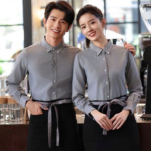 Professional Hotel Restaurant Workers Uniform Waiter Long <b>Sleeve</b> Shirts - Product Image 2