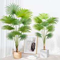 Künstliche Fächerpalme mit Echtem Aussehen, Künstliche Palme im Topf, Tropische Kunstpflanze für Heim, Büro und Lobby-Dekoration