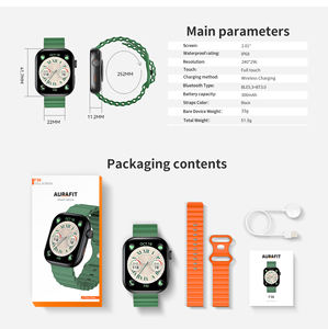 Zakelijk zwart/titanium goud sportvierkant F39C TFT smartwatch, met oproepfunctie, IP68 waterdicht, geschikt voor IOS & Android - Product Image 2