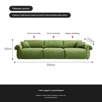 Canapé vert rétro français en forme de pieuvre, lit électrique multifonctionnel en rangée droite avec un design moderne pour le salon