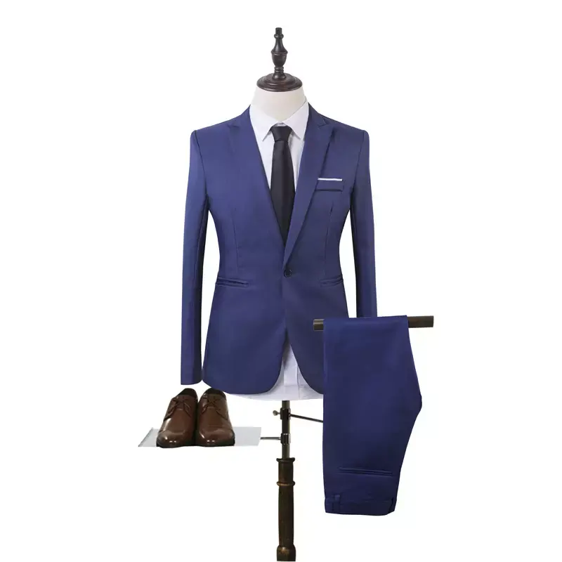 Good Price Men's 2-piece Suits, Korean Slim Suit Set for Business, Fashion Clothing Best Man Groom Wedding Suit