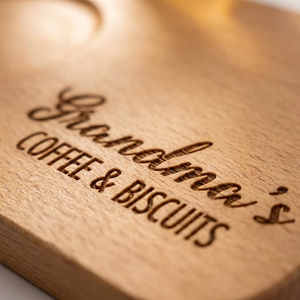 Plateau à biscuits en bois de hêtre personnalisé, gravé, porte-tasses à café pour grand-père et grand-mère, planche à collation en bois, cadeau d'anniversaire pour les grands-parents - Product Image 4