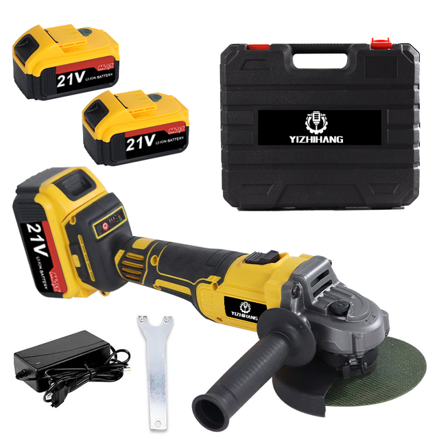 AG02 Heavy Duty Cordless Angle Grinder 125mm Lithium Battery Trigger Switch DIY Industrial Power Tool