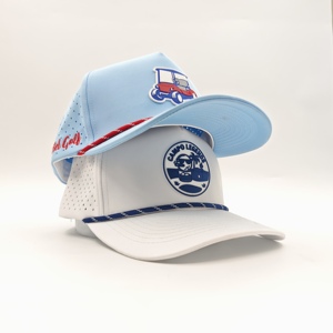 Casquette de golf professionnelle à 5 panneaux avec logo en silicone personnalisé, chapeau vintage à cordon, faible MOQ, OEM, patch en caoutchouc 3D, couvre-chef moderne pour club de golf - Product Image 3