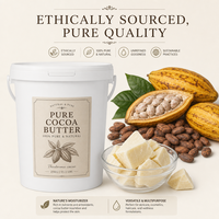 Beurre de cacao pur non raffiné de qualité cosmétique, 100% naturel, beurre de cacao brut en vrac, seau de 25 kg pour les soins de la peau, la fabrication de savon, vente en gros