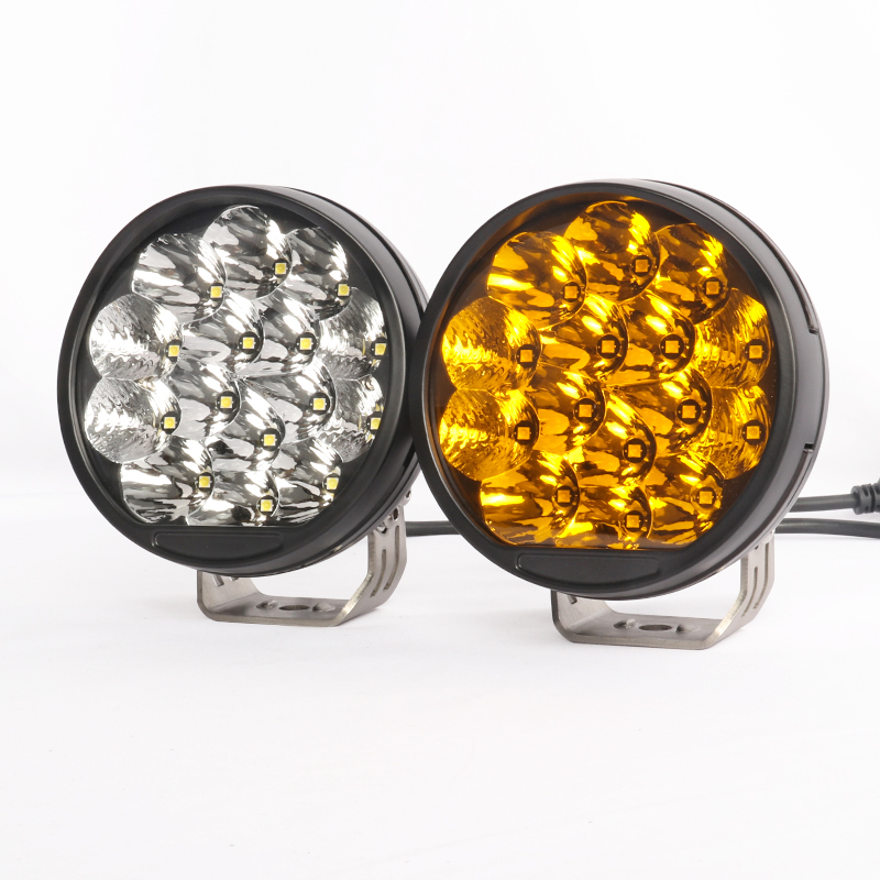 Led Driving Lights 75W 6500K Combo Beam Car Driving Led Work Light Amber Offroad Fog Pod Lighting
