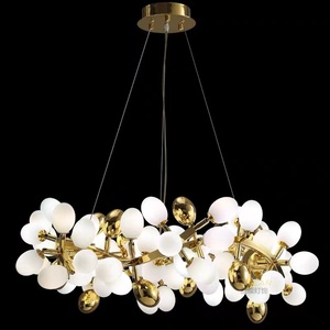 Lobby de l'hôtel Art Design verre raisin appliques murales lustre de Style crème nordique salle de réunion lampe d'escalier - Product Image 5