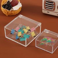 Grande boîte de présentation en acrylique transparent avec couvercle à charnière, cube carré transparent, organisateur de rangement, conteneur, vitrine pour Pâques, mariage, bonbons