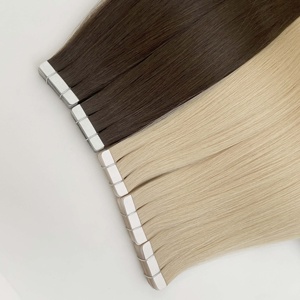 Extensiones de Cabello Adhesivas Dobles Chinas para Salón de Belleza, Cabello Humano Negro Azabache 1B de 20 Pulgadas con Puntas Gruesas, Envío Rápido - Product Image 2