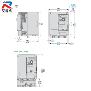 Convertidor de Frecuencia ATV320 Serie ATV320U22S6C, Nuevo y Original, Trifásico, 525-600V, 2.2KW, Compacto - Product Image 3