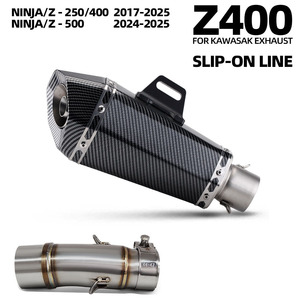 Silenciador de escape Ninja400 para <span class=keywords><strong>Kawasaki</strong></span> Ninja 250/<span class=keywords><strong>400</strong></span>/500 SE Z250 Z400 Z500/SE 2017-2026, silenciador de escape deslizable para motocicleta - Product Image 6