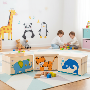 Cajas Organizadoras Grandes Impermeables <span class=keywords><strong>de</strong></span> Tela Oxford, Plegables, Apilables, Caja <span class=keywords><strong>de</strong></span> Almacenamiento <span class=keywords><strong>de</strong></span> Juguetes para Niños con Asas - Product Image 2