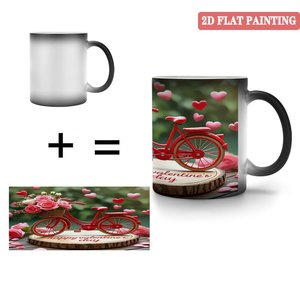 Taza de Sublimación que Cambia de Color con Calor, Negra Esmerilada, 11 oz, Cerámica, Taza en Blanco para DIY, Diseño para el Día de San Valentín - Product Image 4