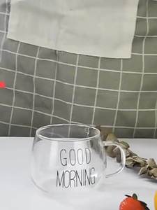 Tazza da tè in vetro trasparente stampato <span class=keywords><strong>con</strong></span> lettera <span class=keywords><strong>con</strong></span> manico per Dessert colazione latte - Product Image 6