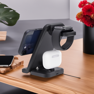 <span class=keywords><strong>Chargeur</strong></span> sans fil magnétique pliable pour <span class=keywords><strong>iPhone</strong></span> AirPods IWatch 10W Fonction SCP de puissance de sortie avec protections OTP/OPV Entrée 5V/2A - Product Image 4