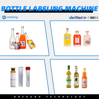 Moteur électrique Orshang PLC semi-automatique petite étiqueteuse de bouteilles écran tactile haute vitesse pour eau minérale huile d'olive