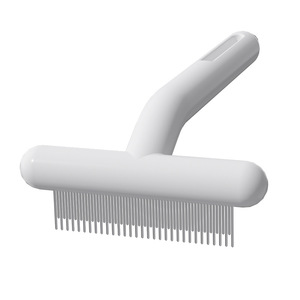 Cepillo de aseo tipo T para mascotas, removedor de pelo suelto para gatos y perros, con material ABS, color blanco y azul - Product Image 5