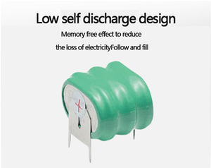 NI-MH Knopfzellenbatterie B80H 80mAh 250mAh 1,2V 2,4V 3,6V Knopfzellenbatterie mit Anschlussflanken - Product Image 4