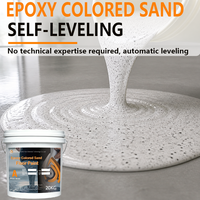 Pelapis Lantai Epoxy Self-Leveling Industri, Efek Marmer Kuarsa Berwarna, Finishing Beton Tahan Aus