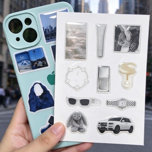 Paquete de Pegatinas Decorativas de Resina Epoxi 3D Personalizadas para Teléfono, Pegatinas Troqueladas Resistentes al Agua para Carcasas de Teléfono, Venta al Por Mayor - Product Image 1
