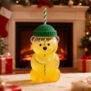 Ly Gấu Teddy Có Ống Hút PET 500ml Kiểu Mới 2026 - Product Image 5