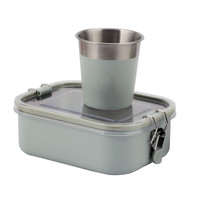 Bol en silicone pour enfants avec ventouse et boîte à lunch en acier inoxydable, ensemble de vaisselle