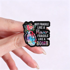 Pin Esmaltado con Eslogan Atrevido, <span class=keywords><strong>Arte</strong></span> Floral y de Granadas Coloridas con Frase Inspiradora, Broche para Chaqueta, Mochila, Solapa, Accesorio - Product Image 1