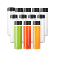 Vente chaude 400ml En Vrac Vide En Plastique Bouteille De Boisson PET Orange Boisson Jus Bouteille Cylindre Bouteille D'eau avec Bouchon Noir