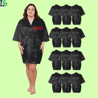 Robes en satin personnalisées avec logo pour femmes, robes de demoiselles d'honneur, kimonos, vêtements de nuit, peignoirs, robes de salon de coiffure, robes de spa