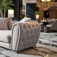 Juego de Sofás de Terciopelo de Lujo Moderno para Sala de Estar Muebles Capitonados de Moda con Relleno de Esponja para Apartamento o Centro Comercial