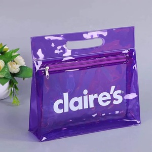 Travel Transparent PVC Toilet Cosmetic <strong>Bag</strong> Clear Make up Pouch with Zipper With Custom Logo - Product Image 3