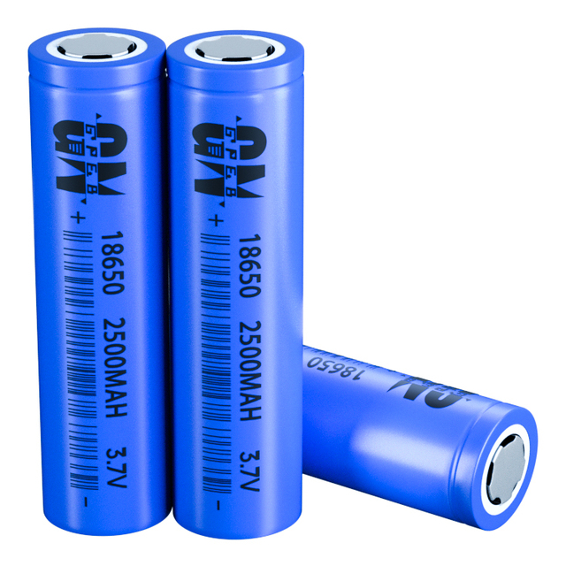 Wholesale 18650 Lithium Ion Battery 3.7V 2500mAh 18650 Cylindrical Rechargeable Battery