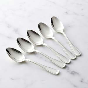 Cucharas de Té de Acero Inoxidable con Acabado Espejo, Mango Largo, Diseño Minimalista, Aptas para Lavavajillas, Juego de Cubiertos para Bodas - Product Image 1