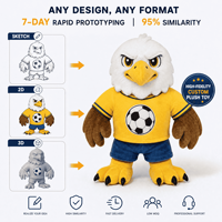 Peluche Aigle de la Roumanie, modèle Euro Football 2028, personnalisable, Vente en gros OEM ODM, Mascotte de football, Cadeau