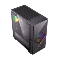 Boîtier PC Gamer GAMEMAX Cyclops BR Micro ATX d'occasion, tour moyenne, panneau latéral en verre trempé et acrylique, ventilateur 12 cm, USB avant, audio
