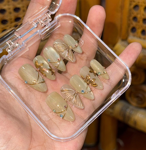 Nouveauté : <span class=keywords><strong>Faux</strong></span> <span class=keywords><strong>ongles</strong></span> à presser, forme amande, motif fleur 3D et nœud papillon, réutilisables, transparents effet glace, style French - Product Image 4