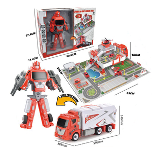 <span class=keywords><strong>Camion</strong></span> de transformation <span class=keywords><strong>jouet</strong></span>, jeu de sauvetage, <span class=keywords><strong>camion</strong></span> conteneur avec voiture en alliage et avion, robot de déformation à assembler - Product Image 4