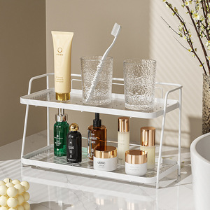 Étagère de rangement en acier inoxydable à 2 niveaux pour lavabo de salle de bain, cosmétiques, gel douche, articles de toilette, organiseur drainant - Product Image 4