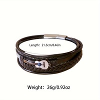 Nouveauté : Bracelet en cuir tressé pour homme avec fermoir magnétique en acier inoxydable, motif guitare et violon, bijoux pour homme