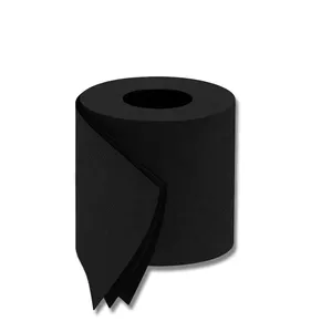 Rotolo goffrato materiale bagno caldo rotolo di carta velina stampata carta igienica nera a buon mercato tessuto nero